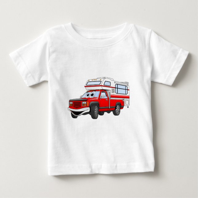 Camiseta De Bebé Camper de recogida de Personalizado rojo (Anverso)