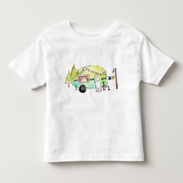 Camiseta De Bebé Camper feliz de retro (Anverso)
