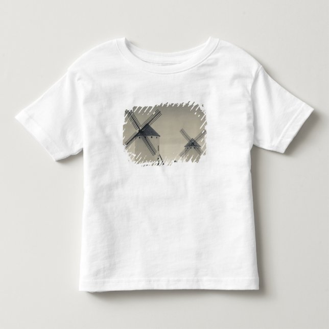 Camiseta De Bebé Campo de Criptana, antiguos molinos de viento de L (Anverso)
