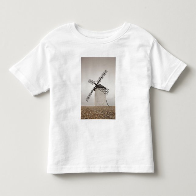 Camiseta De Bebé Campo de Criptana, antiguos molinos de viento de L (Anverso)