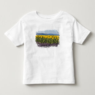 Camiseta De Bebé Campo de girasoles y flores de lavanda,