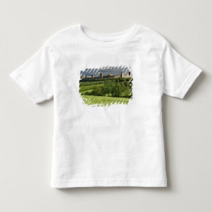 Camiseta De Bebé Campo de trigo y Monteriggioni distante, en la