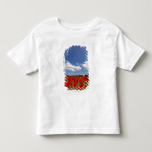 Camiseta De Bebé Campo por completo de flores rojas