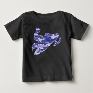 Camiseta De Bebé Camuflaje azul para moto de nieve
