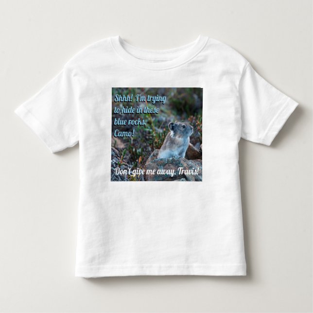 Camiseta De Bebé Camuflaje de Pika mezclado con rocas (Anverso)