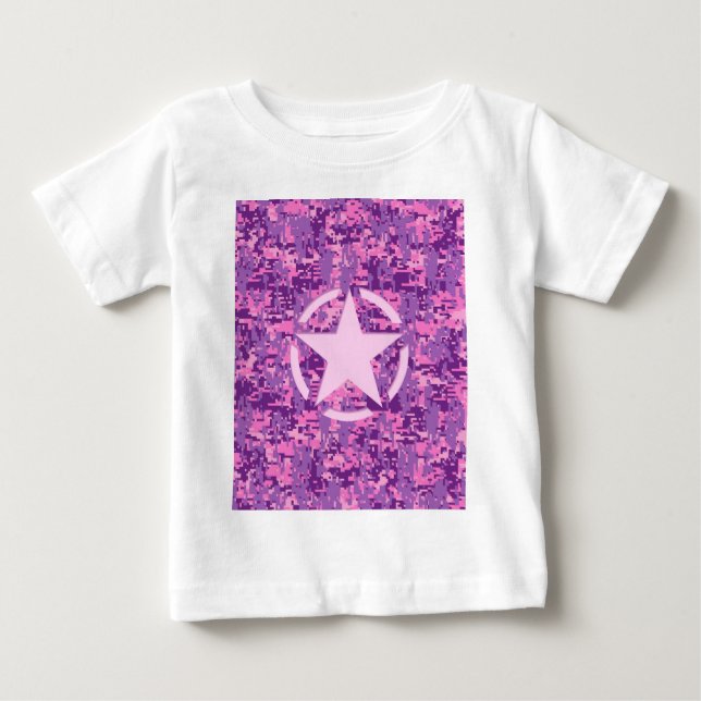 Camiseta De Bebé Camuflaje digital Girona Hot Pink (Anverso)