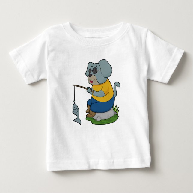 Camiseta De Bebé Caña de pescar peces (Anverso)