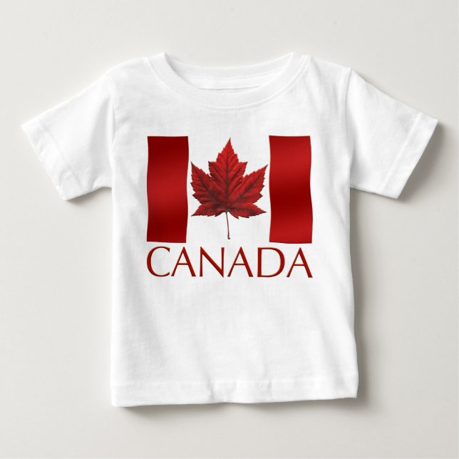 Camiseta De Bebé Canadá Baby Creeper Canada Bandera de recuerdo reg (Anverso)