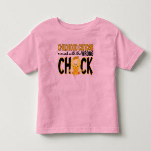 Camiseta De Bebé Cáncer de la niñez ensuciado con el polluelo