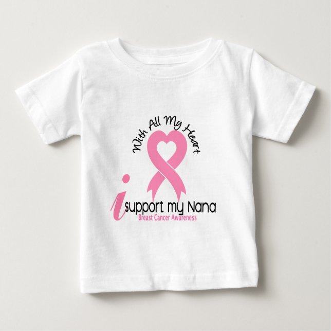 Camiseta De Bebé Cáncer de pecho apoyo a mi Nana (Anverso)
