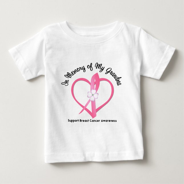 Camiseta De Bebé Cáncer de pecho en memoria de mi abuela (Anverso)