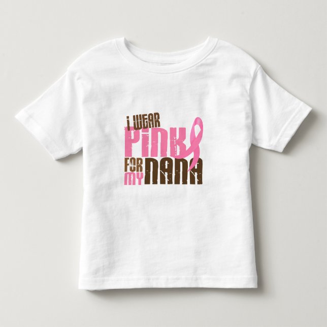 Camiseta De Bebé Cáncer de pecho LLEVO el ROSA PARA MI NANA 6,3 (Anverso)