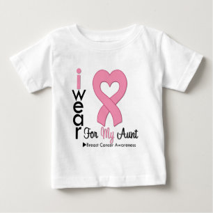 Camiseta De Bebé Cáncer de pecho llevo la cinta rosada para mi tí