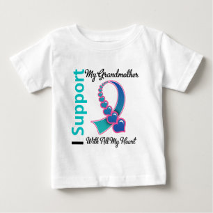 Camiseta De Bebé Cáncer de tiroides apoyo a mi abuela