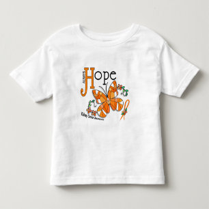 Camiseta De Bebé Cáncer del riñón de la mariposa del vitral