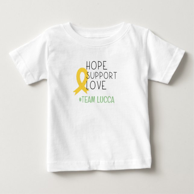 Camiseta De Bebé cáncer infantil. esperanza.. #teamName Personaliza (Anverso)
