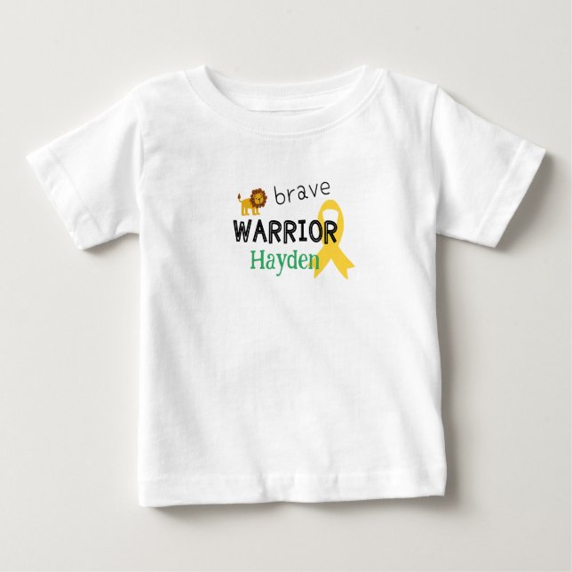 Camiseta De Bebé cáncer infantil.guerrero valiente.Personalizado Be (Anverso)