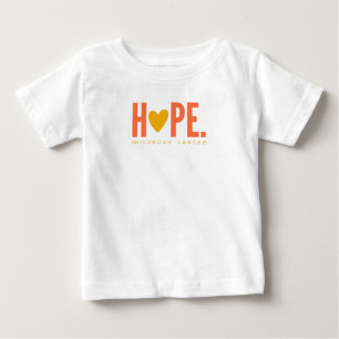 Camiseta De Bebé cáncer infantil HOPE oro corazón bebé camiseta