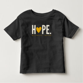 Camiseta De Bebé cáncer infantil HOPE oro corazón Toddler T-Shirt