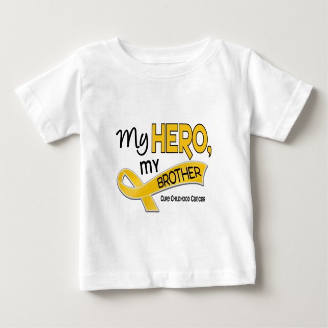 Camiseta De Bebé Cáncer infantil MI HÉROE MI HERMANO 42 (Anverso)