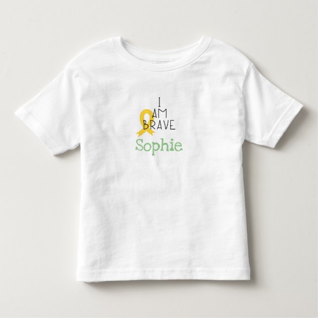 Camiseta De Bebé cáncer infantil. Soy valiente.Personalizado Toddle (Anverso)