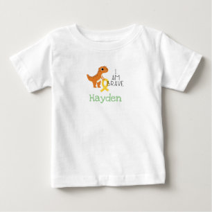 Camiseta De Bebé cáncer infantil. valiente. nombre personalizado: b
