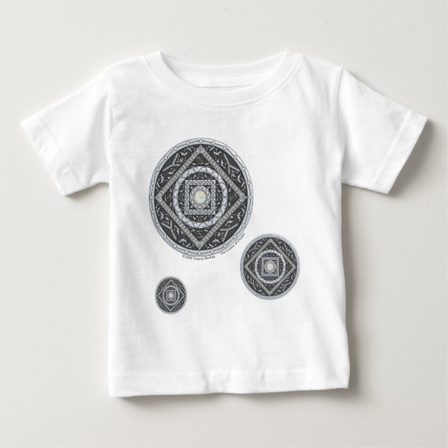 Camiseta De Bebé Cáncer Mandala Niños y Camisas Ligeras para Niños (Anverso)