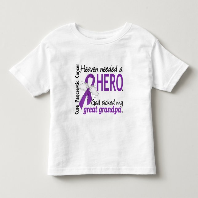 Camiseta De Bebé Cáncer pancreático abuelo necesario del héroe del (Anverso)