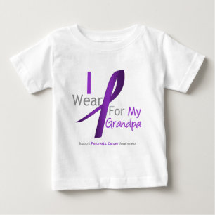 Camiseta De Bebé Cáncer pancreático llevo al abuelo púrpura de l
