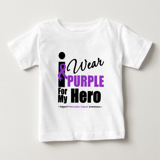 Camiseta De Bebé Cáncer pancreático llevo al héroe púrpura de la (Anverso)