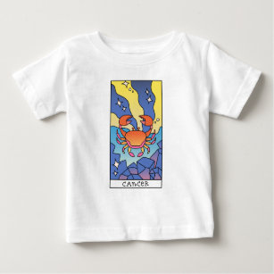 Camiseta De Bebé Cáncer Rótulo Zodiaco Resumen Art Vintage
