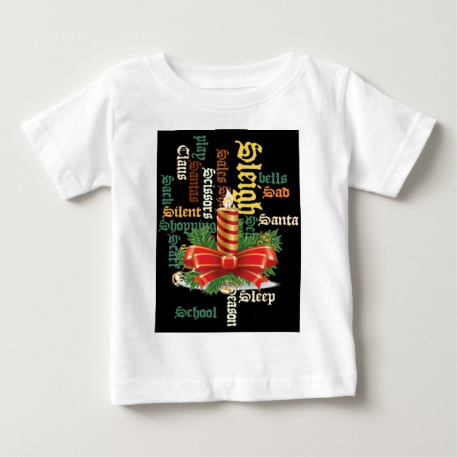 Camiseta De Bebé Candle Word Art T-Shirt navidades (Anverso)