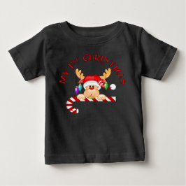 Camiseta De Bebé Candy Cane 1ª Navidad