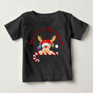 Camiseta De Bebé Candy Cane 1ª Navidad