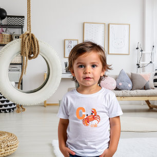 Camiseta De Bebé Cangrejo Alfabeto