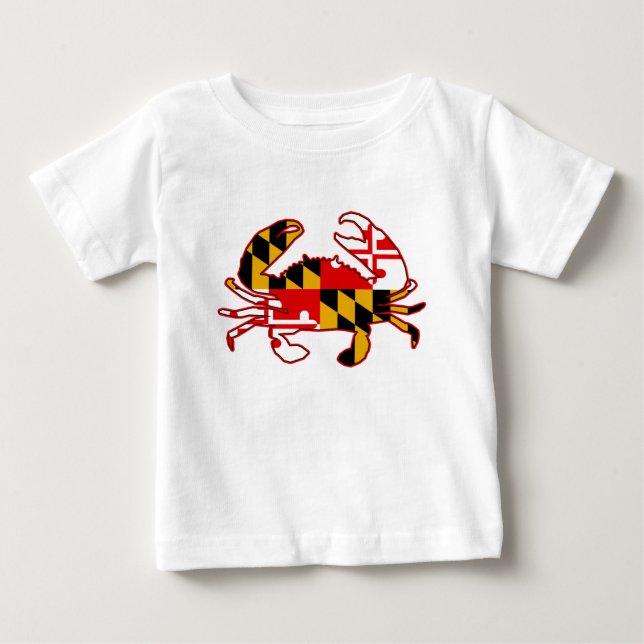 Camiseta De Bebé Cangrejo con bandera de Maryland (Anverso)