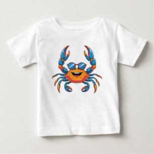 Camiseta De Bebé Cangrejo con gafas de sol disfrutando del verano