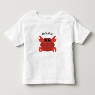 Camiseta De Bebé Cangrejo de Océano Adorable con Nombre Personaliza