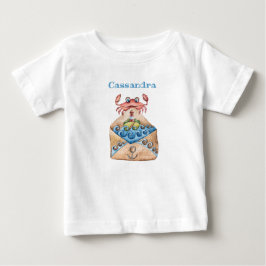 Camiseta De Bebé Cangrejo de sobres náuticos cortado, faro de ondas