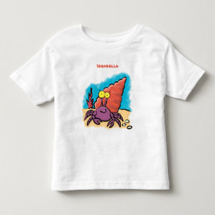 Camiseta De Bebé Cangrejo ermitaño gracioso personalizado morado