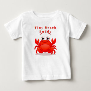 Camiseta De Bebé Cangrejo Rojo de Dibujos Animados Alegre 🦀Bebé Oc