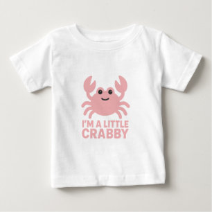 Camiseta De Bebé Cangrejo Rosa Claro – Dulce “Estoy un Poco Gruñón”
