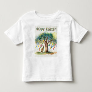 Camiseta De Bebé Canguro bajo eucalipto con huevos de Pascua