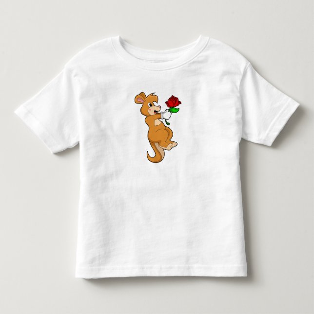 Camiseta De Bebé Canguro con flor (Anverso)