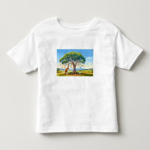 Camiseta De Bebé Canguro debajo de eucalipto con adornos navideños