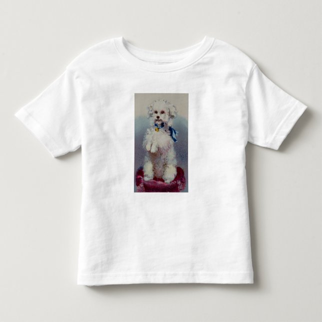 Camiseta De Bebé Caniche con la cinta azul (Anverso)