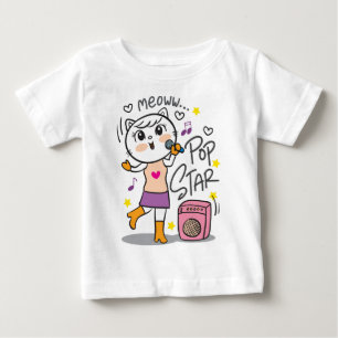 Camiseta De Bebé Cantante felino