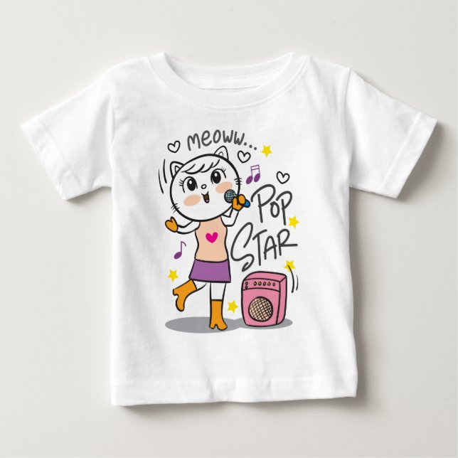 Camiseta De Bebé Cantante felino (Anverso)
