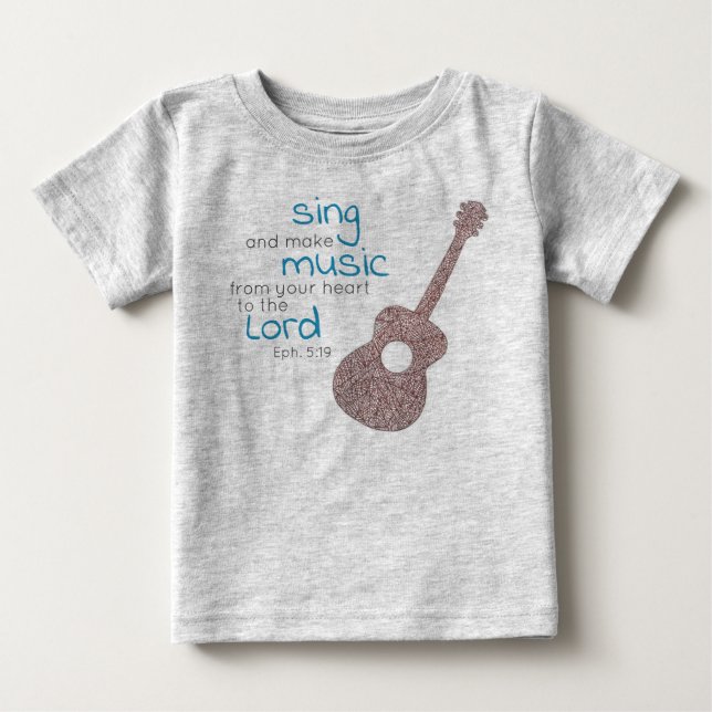 Camiseta De Bebé "Cantar Y Hacer Música..." Guitarra  (Anverso)