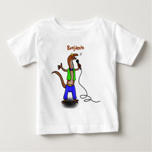 Camiseta De Bebé Canto gracioso de lagarto con personalizado de mic
